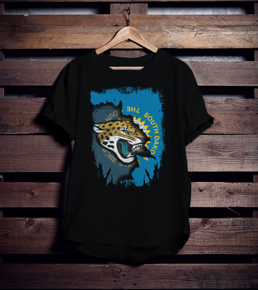 South Dakota State With Jaguars And Flag T-Shirt