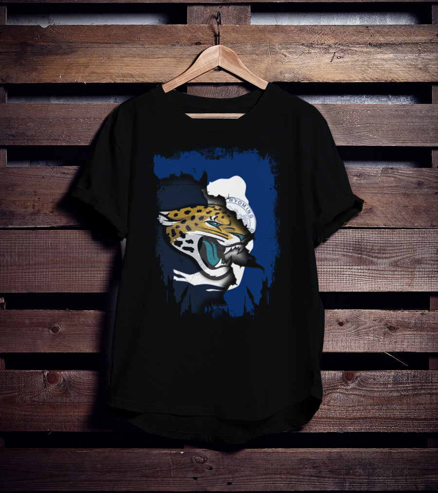 Wyoming State Pride With Jaguars Integration T-Shirt