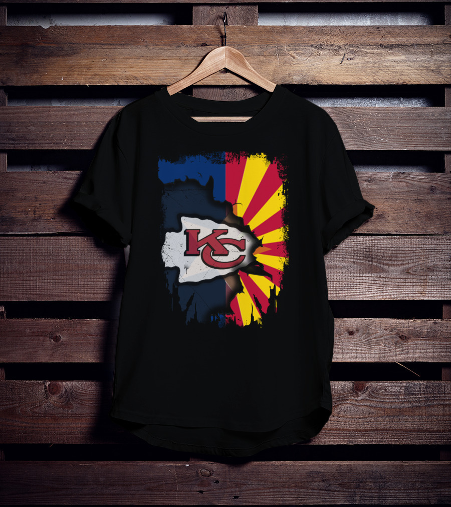 Arizona Sun With Kansas City Chiefs Logo Fusion T-Shirt
