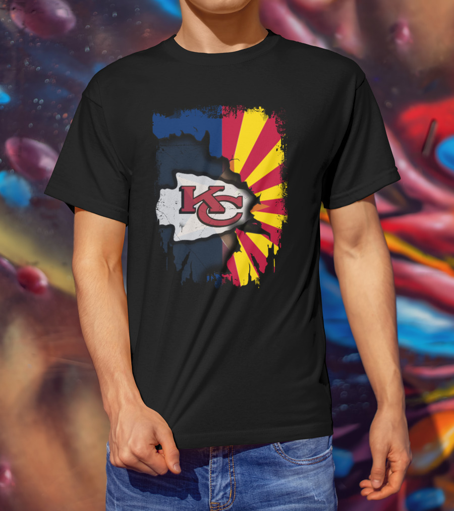 Arizona Sun With Kansas City Chiefs Logo Fusion T-Shirt