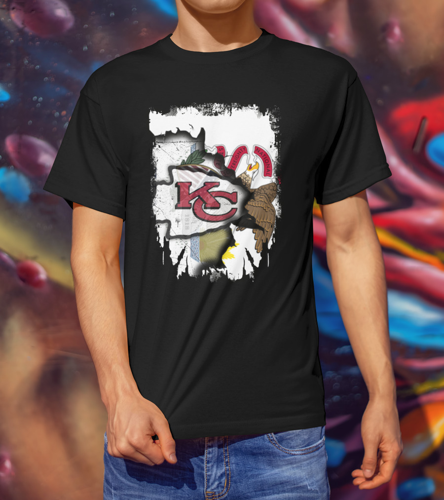 Illinois State And Kansas City Chiefs USA Collaboration T-Shirt