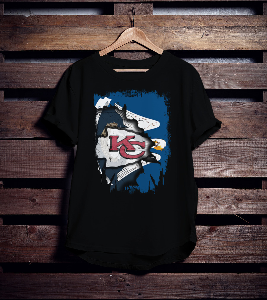 Together Louisiana With Kansas City Chiefs And Bald Eagle T-Shirt