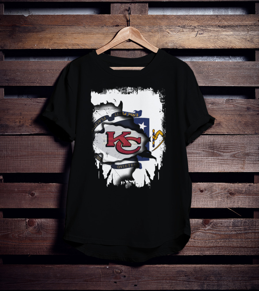 Kansas City Chiefs Massachusetts Flag Unity T-Shirt