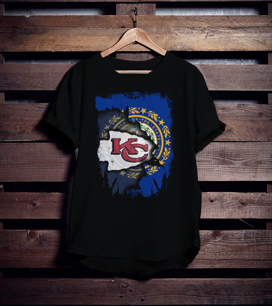 New Hampshire State Seal KC Chiefs Logo Fusion T-Shirt