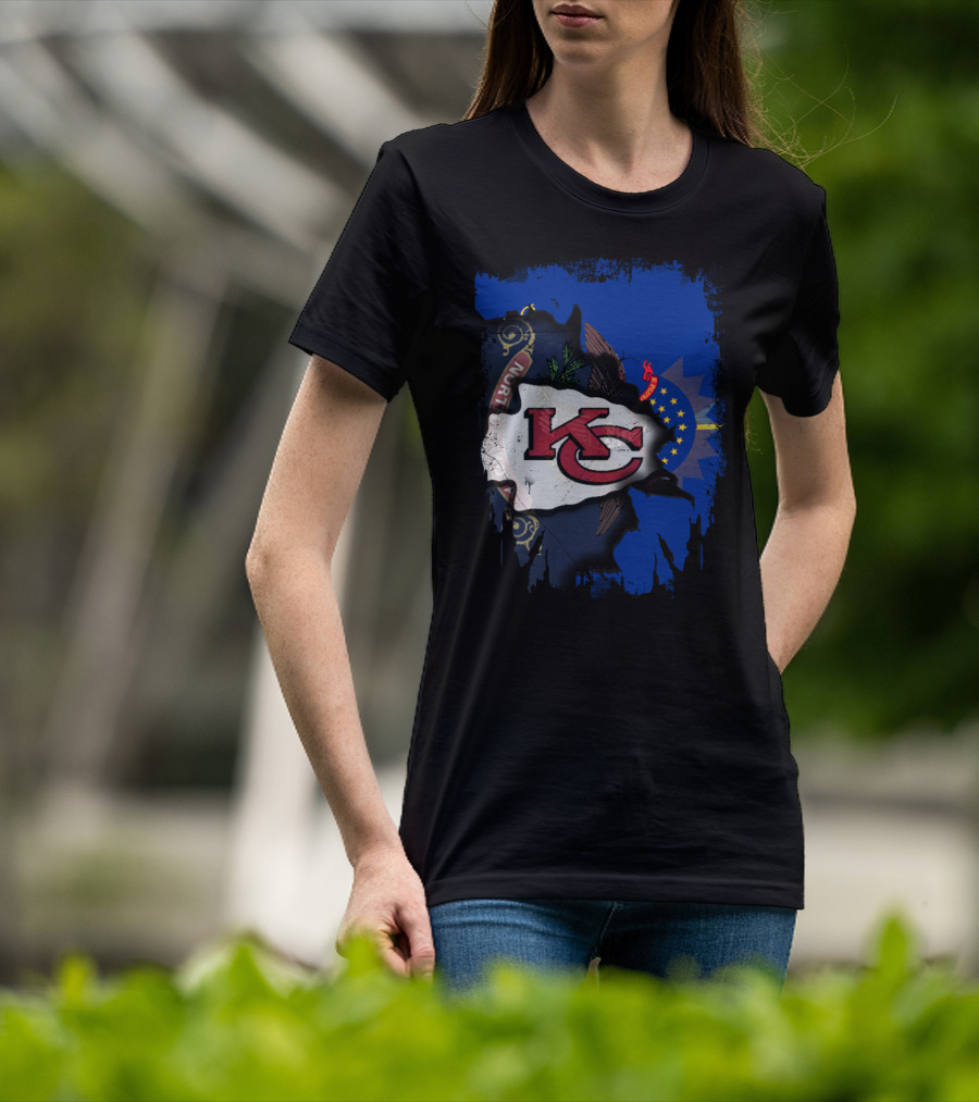 North Dakota Chiefs Emblem Blending State Pride T-Shirt