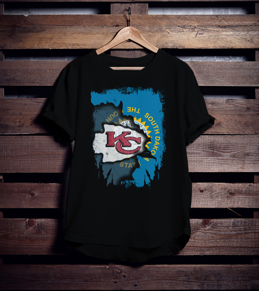 Together South Dakota Kansas City Chiefs State Flag T-Shirt