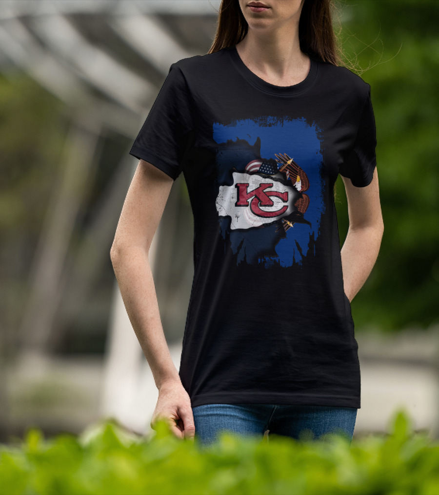 Together Utah KC Chiefs American Flag Eagle T-Shirt