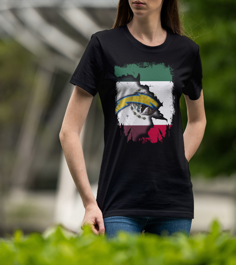 Together Mexico Chargers Flag Fusion T-Shirt