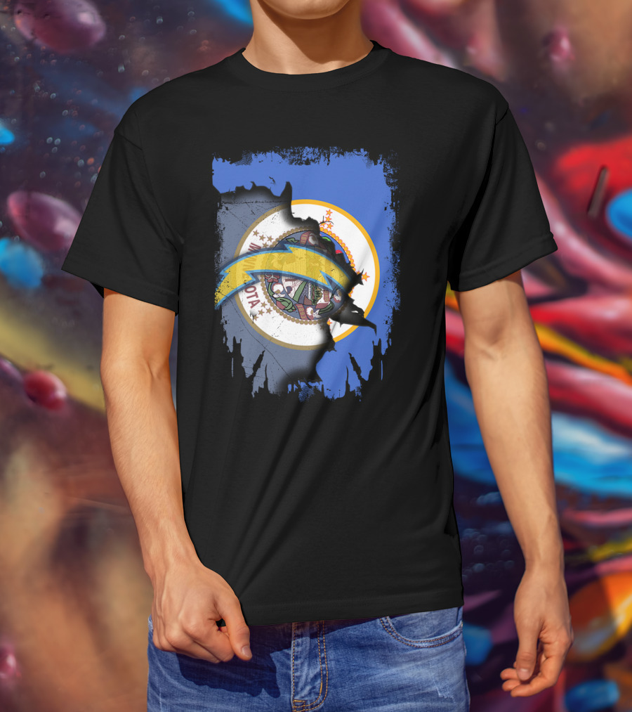 Together Minnesota With Chargers Logo Fusion T-Shirt