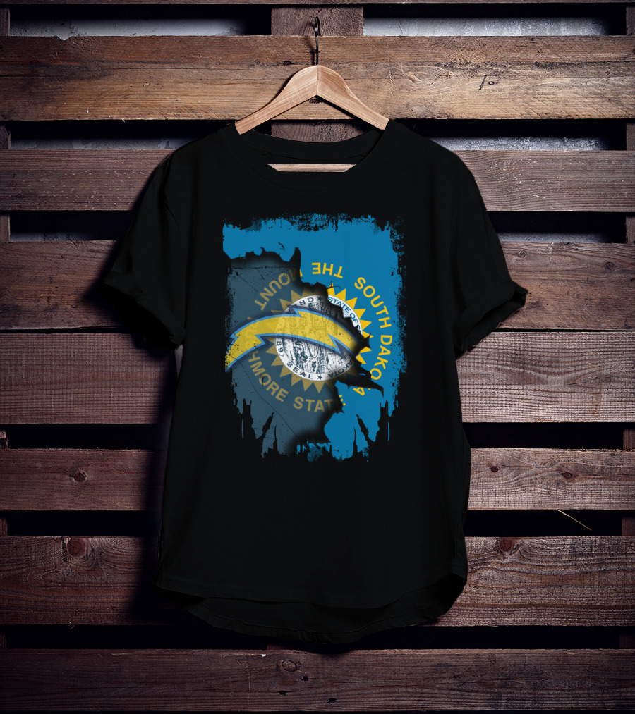 South Dakota With Chargers And The Mount Rushmore State Seal T-Shirt