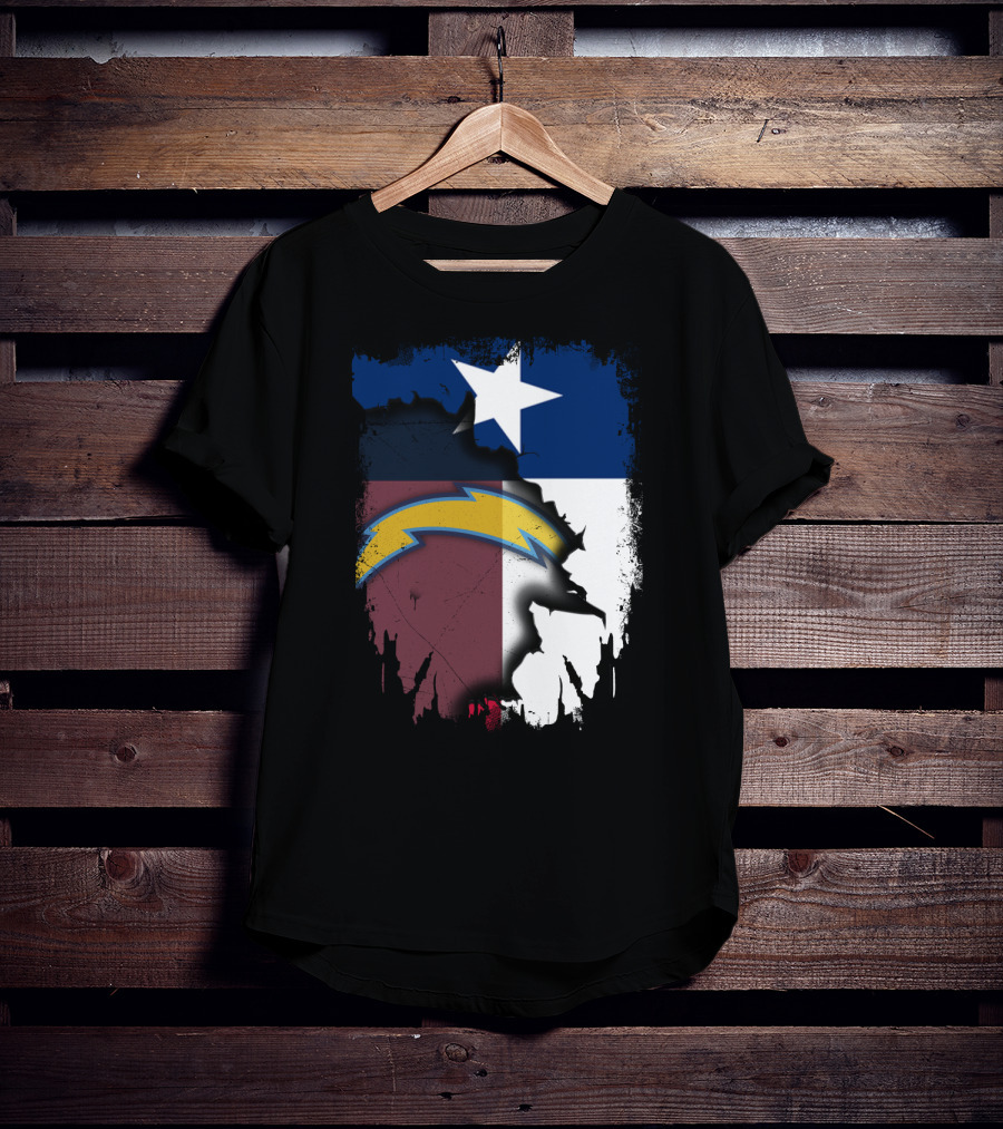 Together Texas With Chargers Lone Star Flag T-Shirt