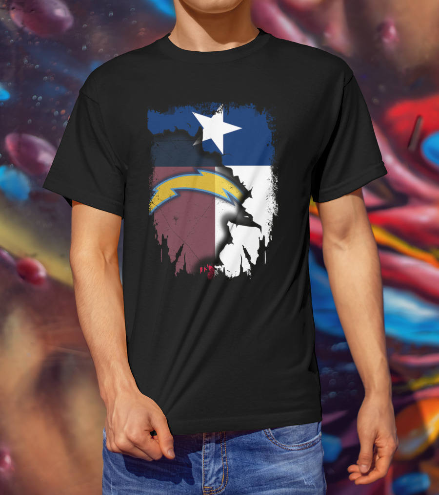 Together Texas With Chargers Lone Star Flag T-Shirt