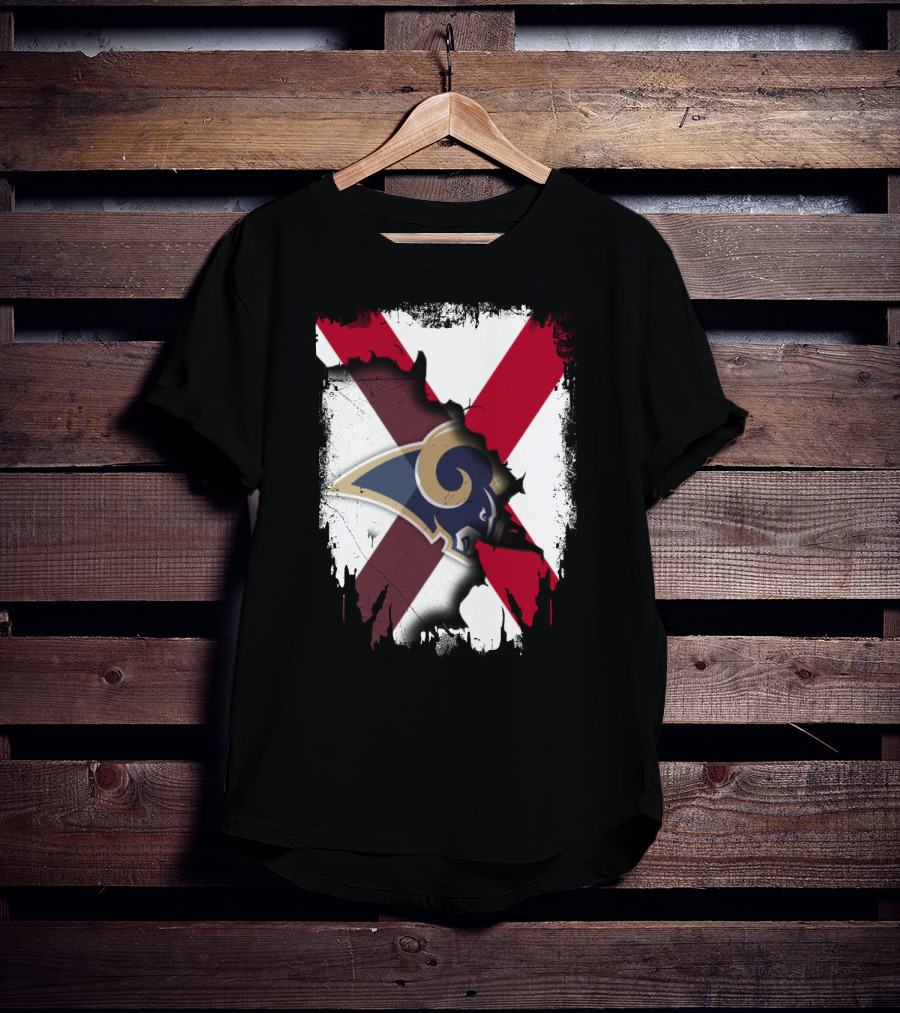 Alabama Flag With Rams Logo Together T-Shirt