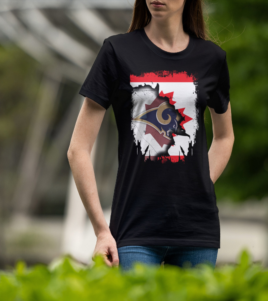 Canada With Los Angeles Rams Logo Integration T-Shirt