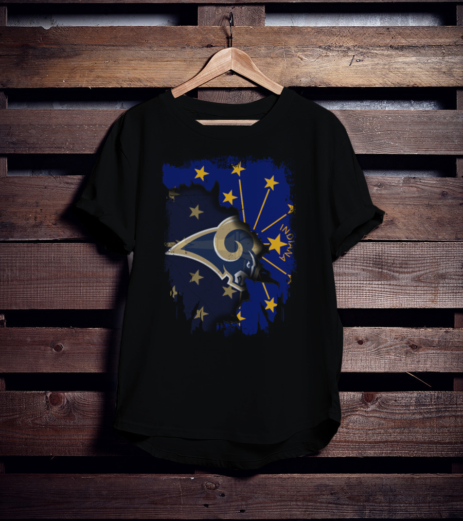 Indiana State Pride With Rams Football Spirit T-Shirt