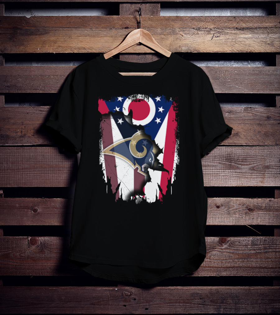 Ohio Pride With Rams Logo In Grunge T-Shirt