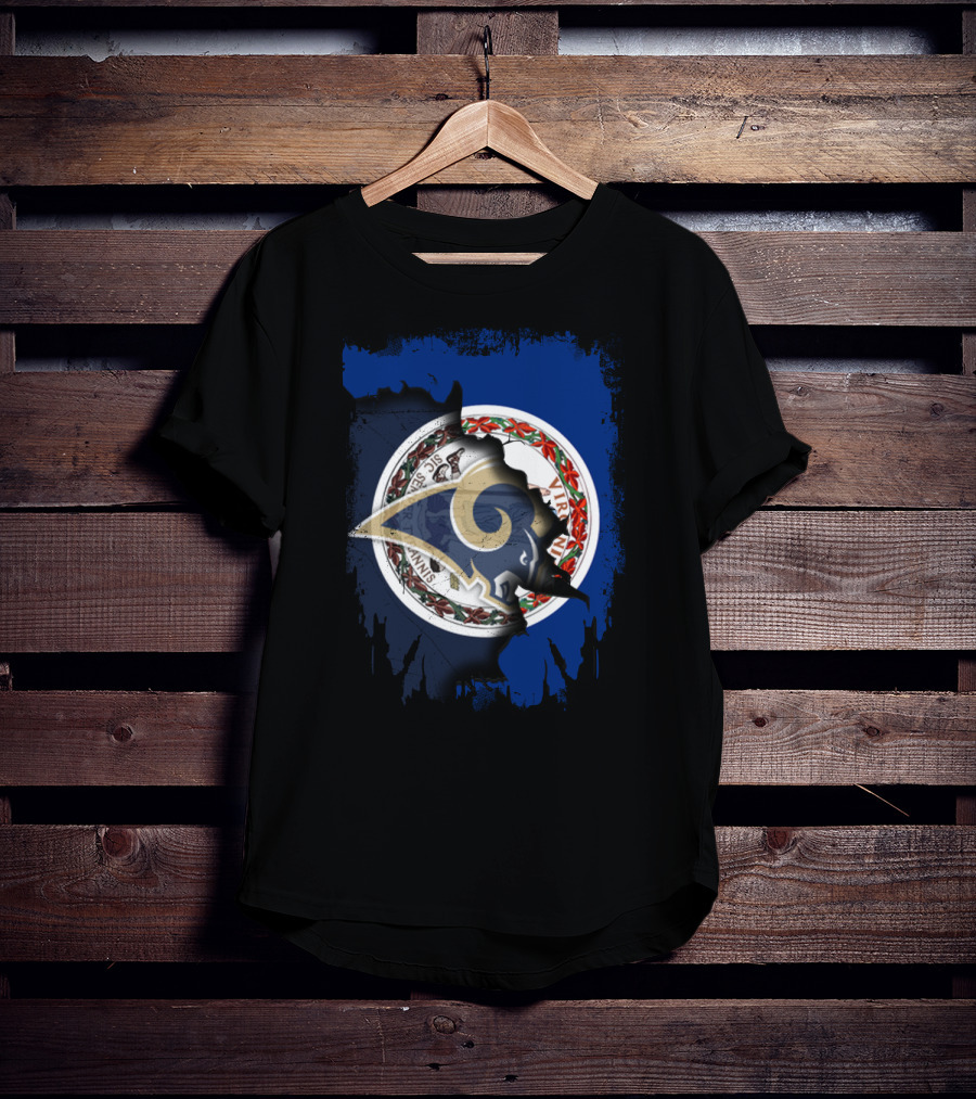 Virginia State Seal Overlaid With Rams T-Shirt