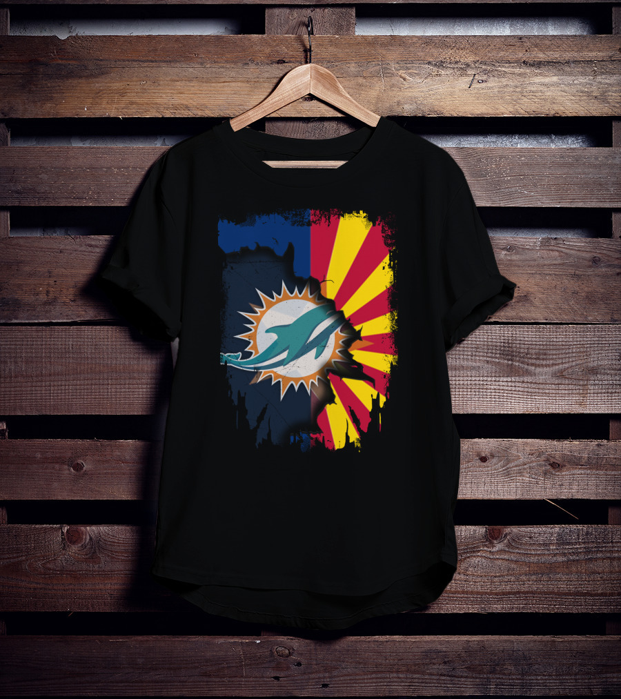 Miami Dolphins Arizona Flag Fusion T-Shirt