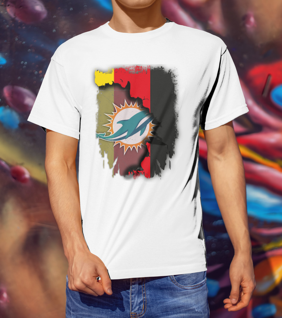 Germany Dolphins Miami Fusion Flag Colors T-Shirt