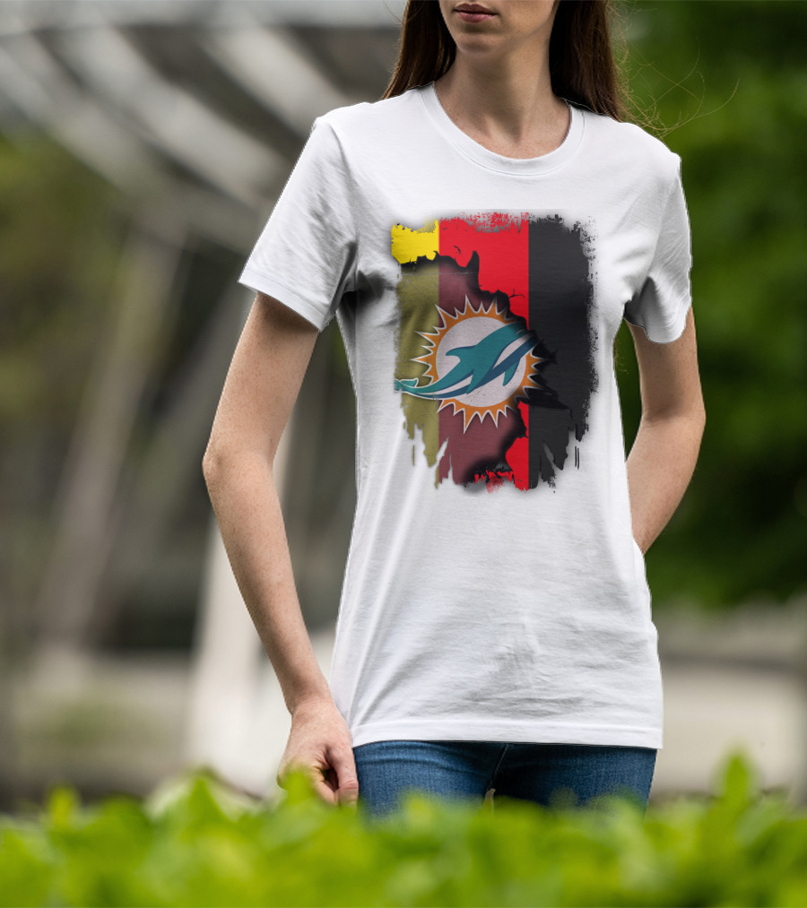 Germany Dolphins Miami Fusion Flag Colors T-Shirt