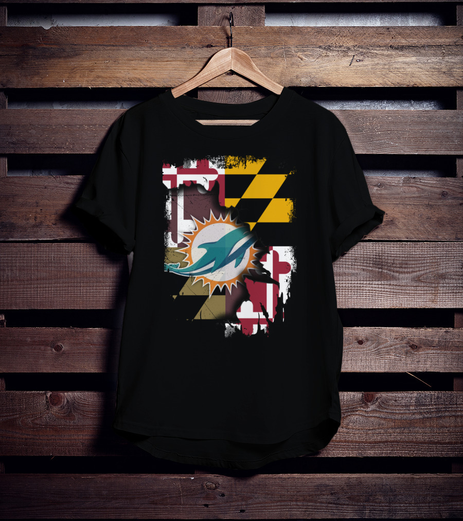 Together Maryland Dolphins Maryland Flag Fusion T-Shirt