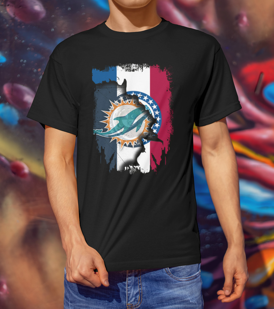 Missouri State With Dolphins NFL Fusion T-Shirt