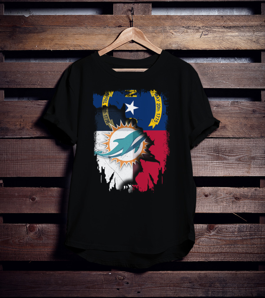 North Carolina Flag Dolphins Miami Connection T-Shirt