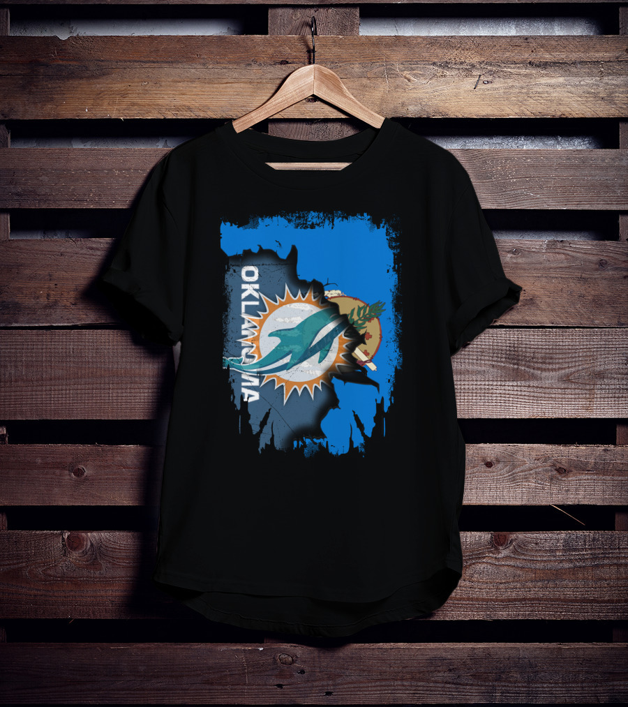 Oklahoma And Miami Dolphins Fusion T-Shirt