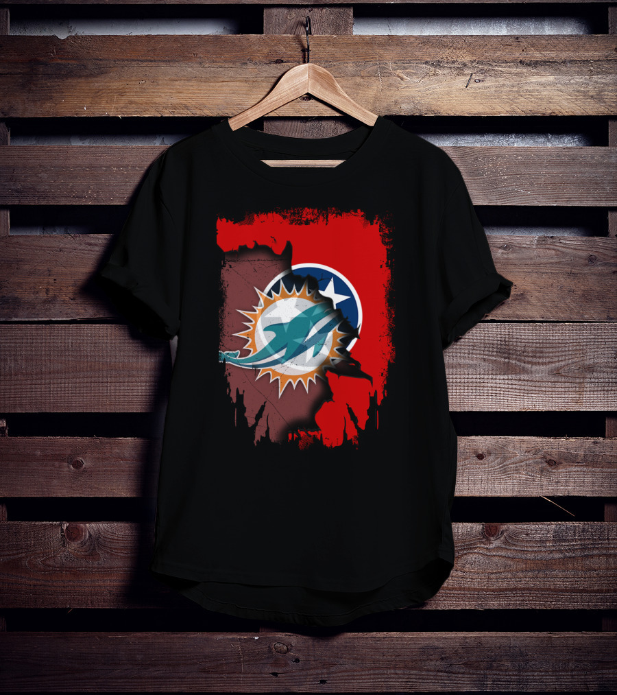 Miami Dolphins And Tennessee State Unity Fusion T-Shirt