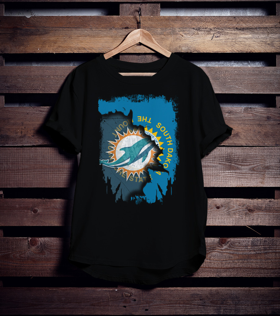 South Dakota State With Dolphins And Miami Dolphins T-Shirt