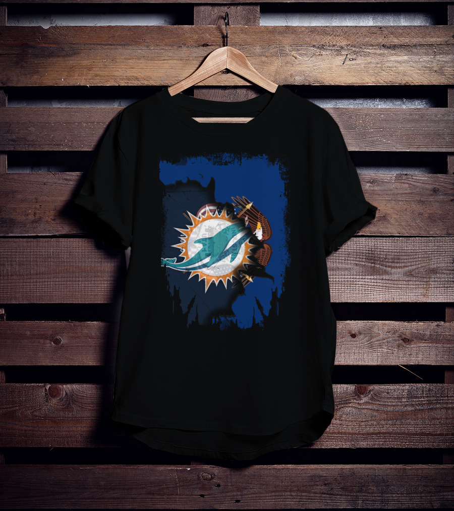 Together Utah With Dolphins Miami Symbol Eagle Feathers T-Shirt