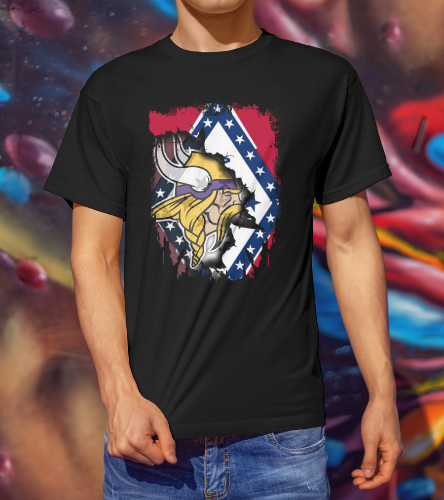 Arkansas Pride With Vikings Warrior And Flag T-Shirt