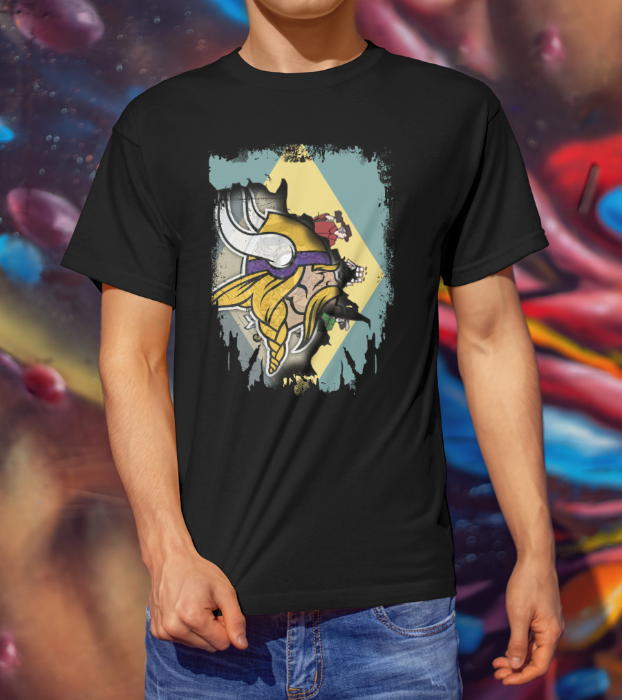 Together Delaware Viking Helmet Overlapping State Flag And Historical Figures T-Shirt