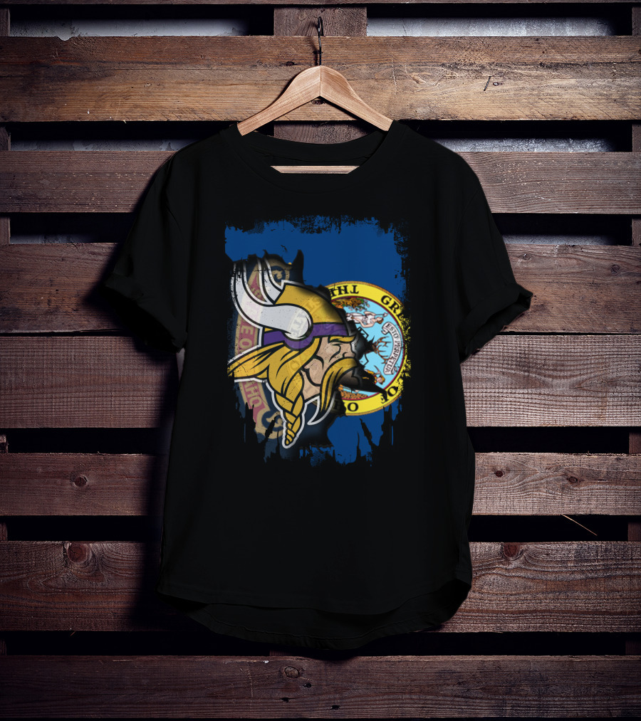 Together Idaho Vikings With Idaho State Flag T-Shirt