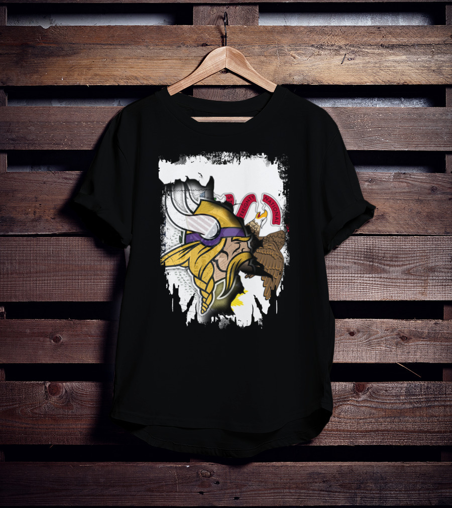 Illinois State Seal With Vikings Helmet Profile T-Shirt