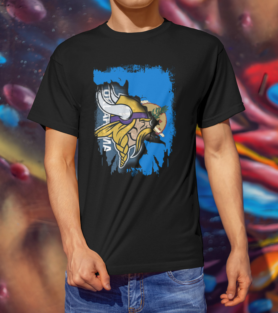 Oklahoma Viking Collaboration With State Elements T-Shirt