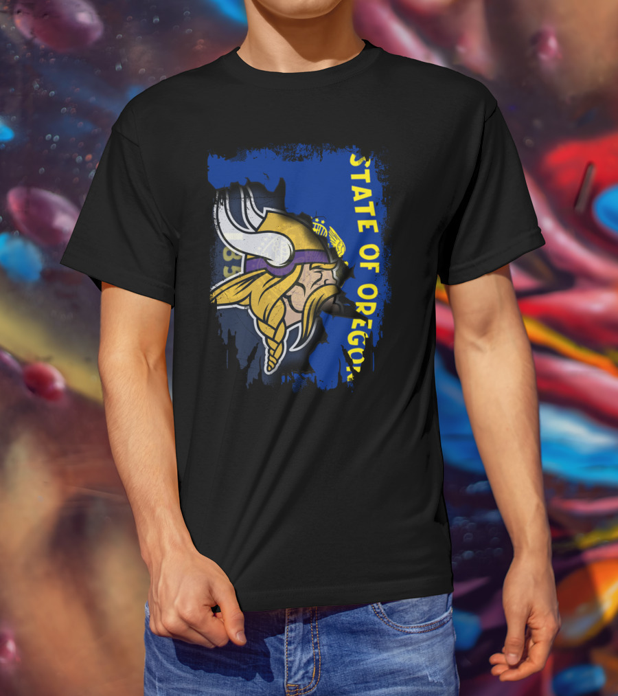 State Of Oregon Viking Helmet T-Shirt