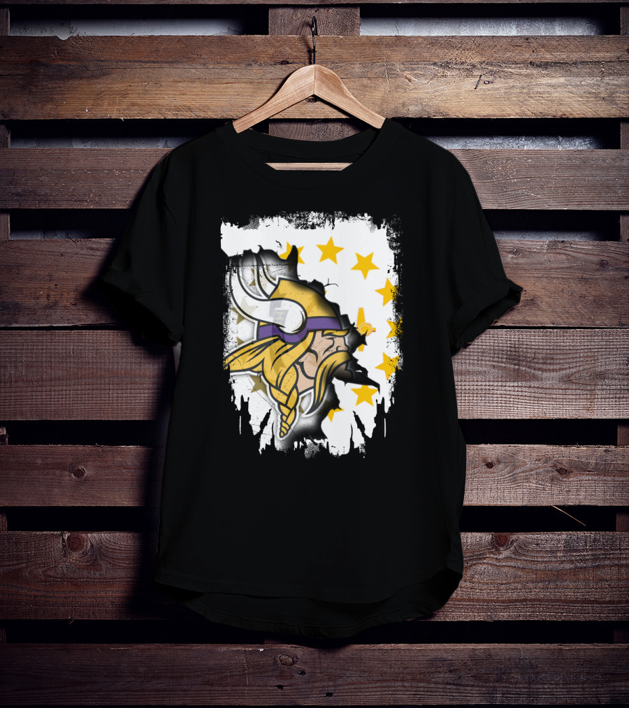 Rhode Island With Vikings And Stars T-Shirt