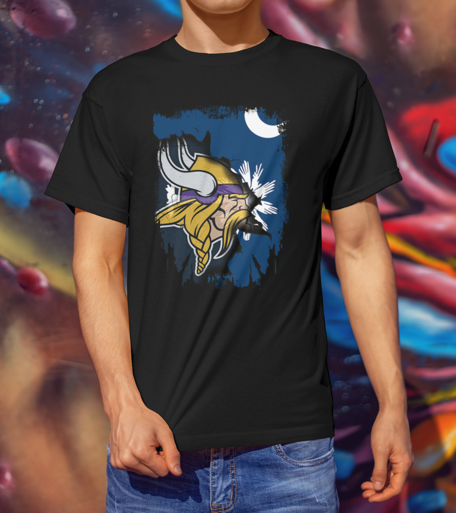 Together South Carolina Vikings Helmet And Palmetto Moon T-Shirt