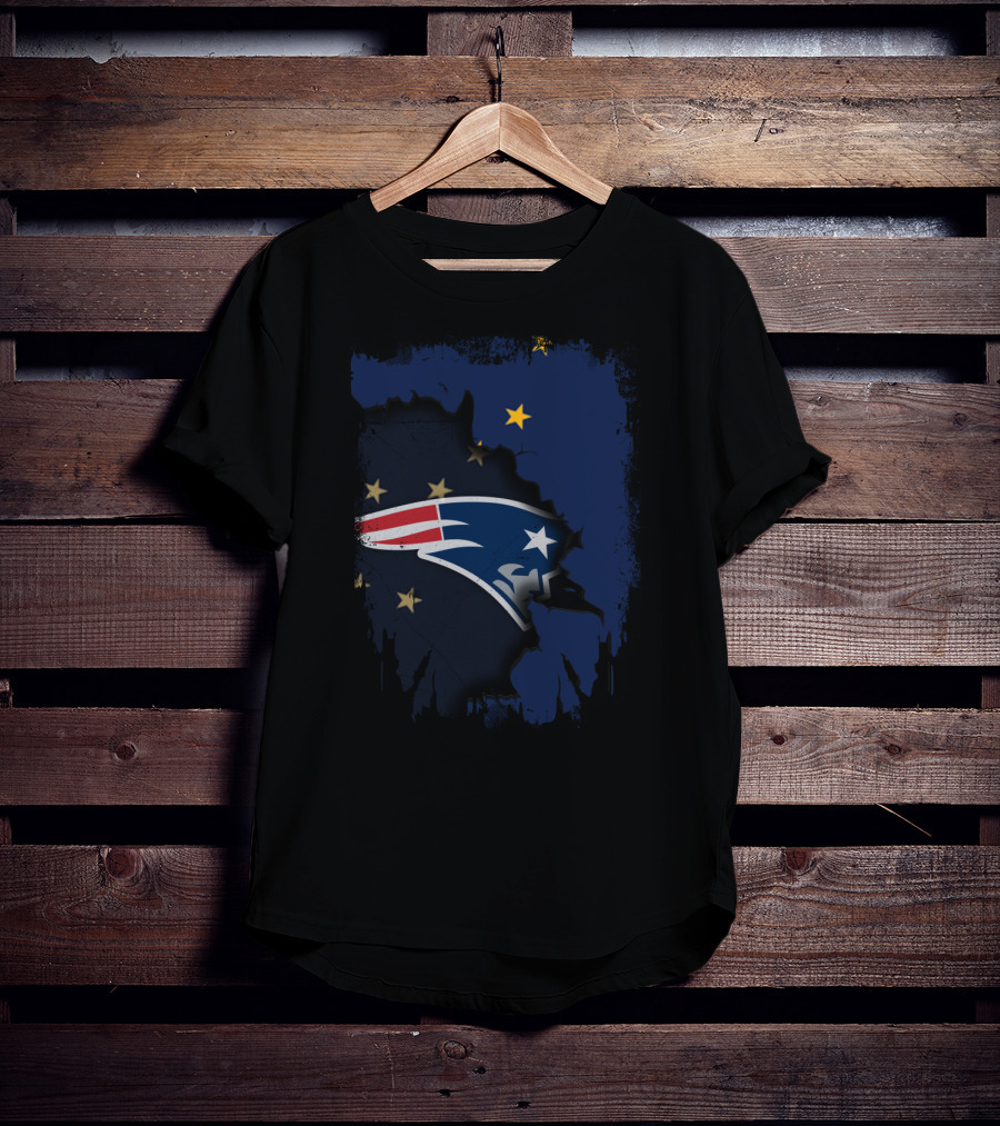 Together Alaska Map With New England Patriots Logo And Stars T-Shirt