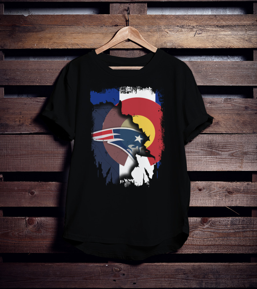 Together Colorado With Patriots Logo And Colorado Flag Fusion T-Shirt