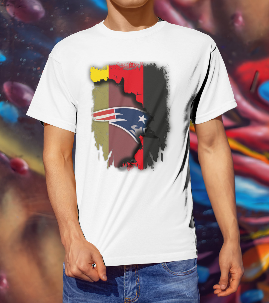 Patriots Logo On Germany Flag Background Together T-Shirt