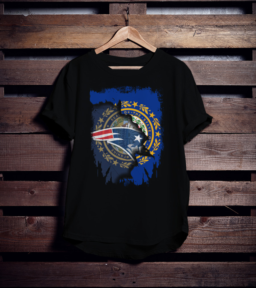 New Hampshire Seal With Patriots Logo Integration T-Shirt