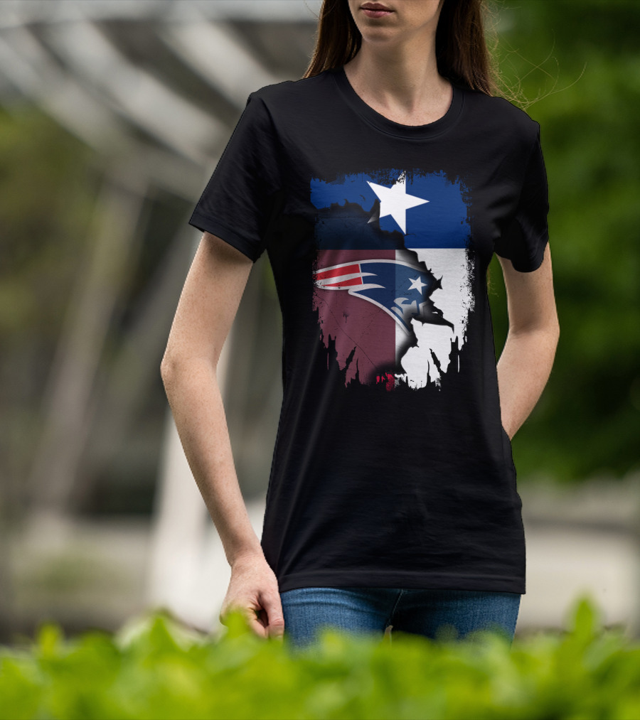 Together Texas With Patriots Star Flag And Football Motif T-Shirt