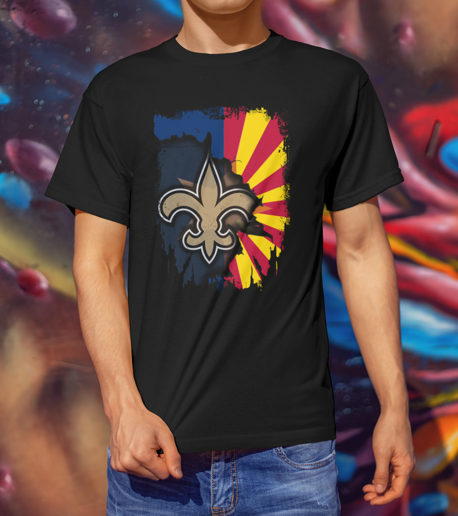 Together Arizona Saints Fleur-de-Lis Flag Fusion T-Shirt