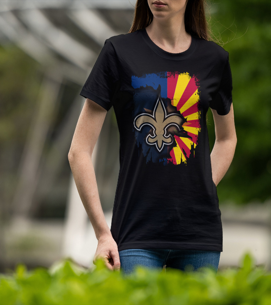 Together Arizona Saints Fleur-de-Lis Flag Fusion T-Shirt