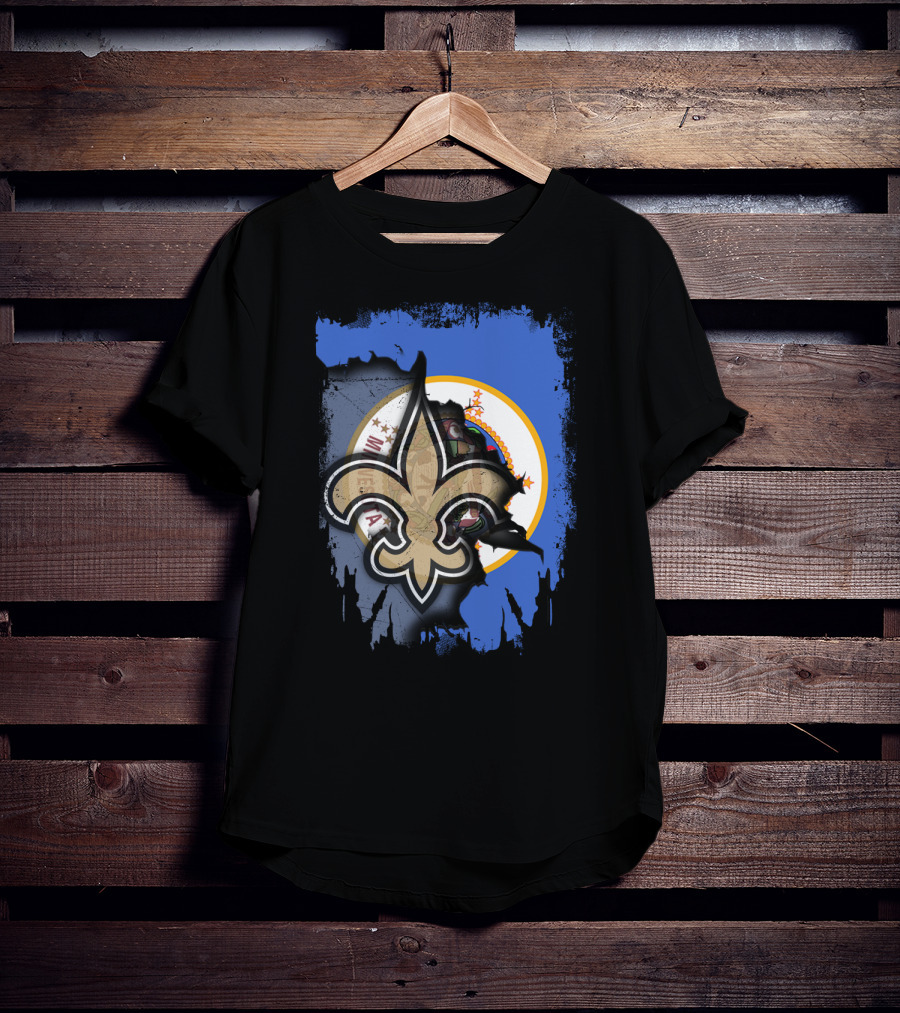 Together Minnesota With Louisiana Saints Fleur-de-lis Emblem T-Shirt