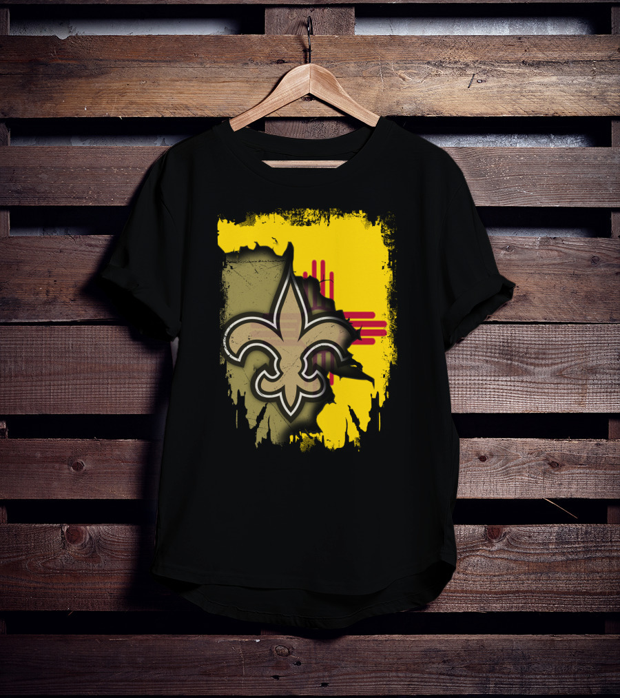 Together New Mexico With Saints Fleur-de-Lis And State Flag T-Shirt
