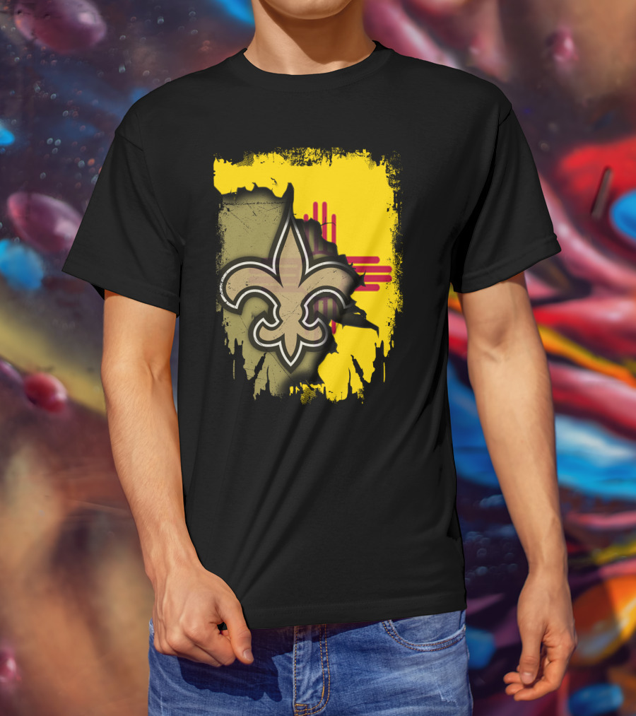 Together New Mexico With Saints Fleur-de-Lis And State Flag T-Shirt