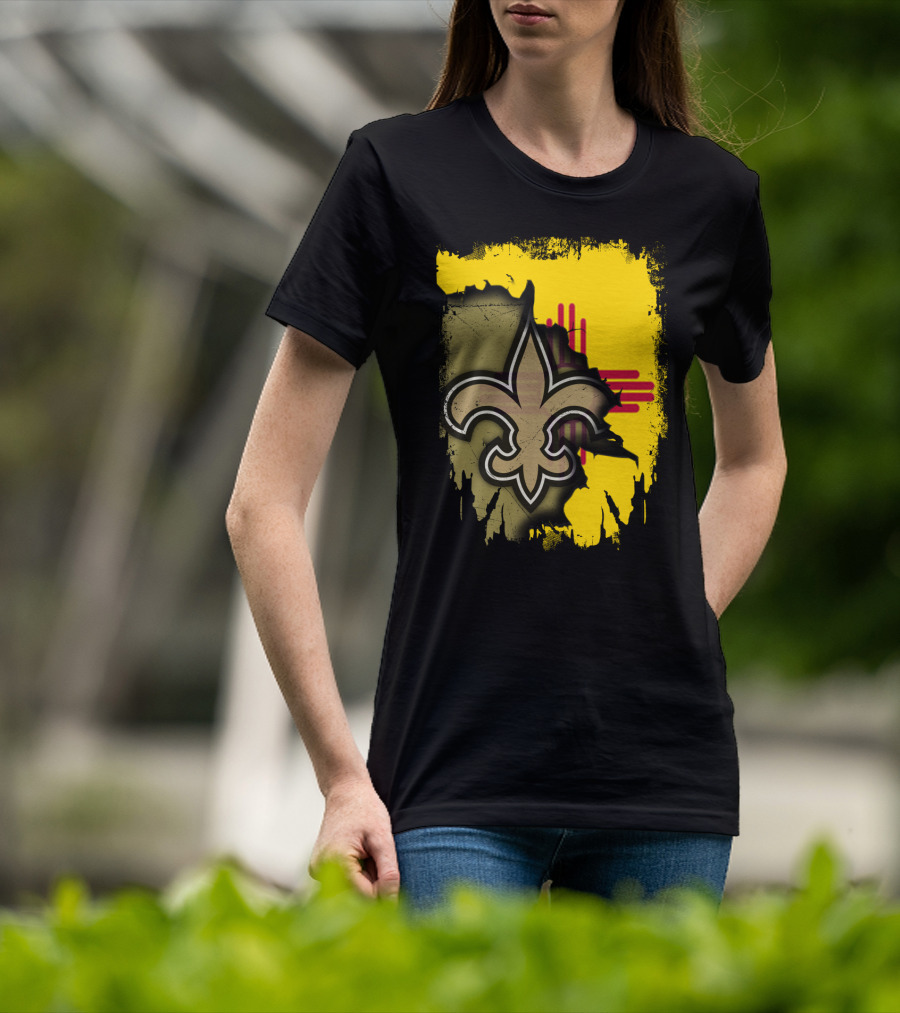 Together New Mexico With Saints Fleur-de-Lis And State Flag T-Shirt